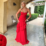 Vestido Rojo Ruffle