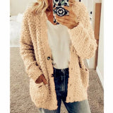 Chaqueta Teddy Oversize con Botones